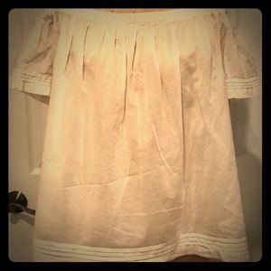 Baby pink off the shoulder blouse